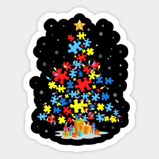 Autism Awareness Christmas Tree Xmas Gift Sticker